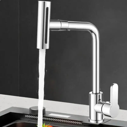 Modern brushed stainless steel kitchen faucet with rotation sprayer