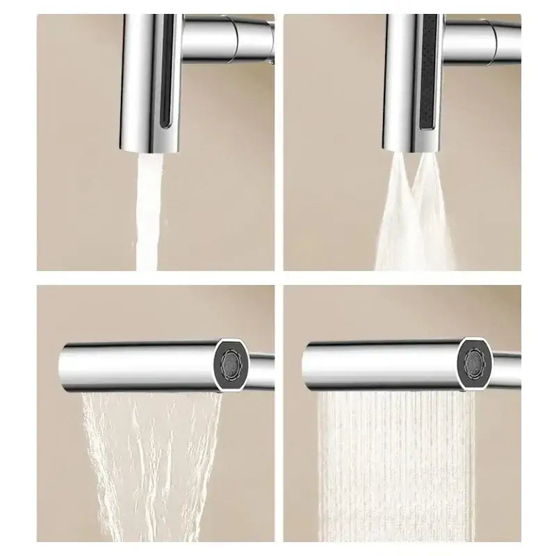 Modern brushed stainless steel kitchen faucet with rotation sprayer
