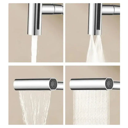 Modern brushed stainless steel kitchen faucet with rotation sprayer
