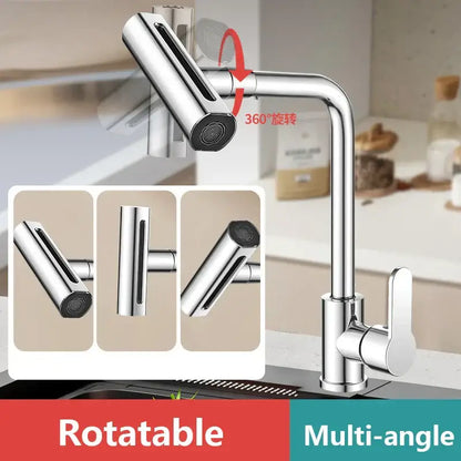 Modern brushed stainless steel kitchen faucet with rotation sprayer