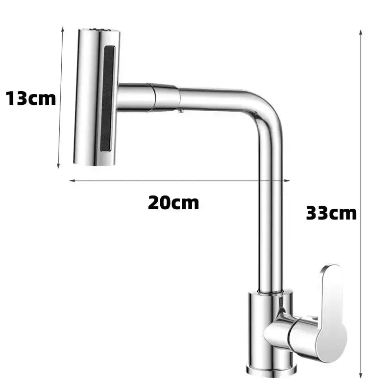 Modern brushed stainless steel kitchen faucet with rotation sprayer