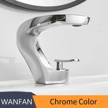 Modern brushed stainless steel waterfall basin faucet bathroom tap