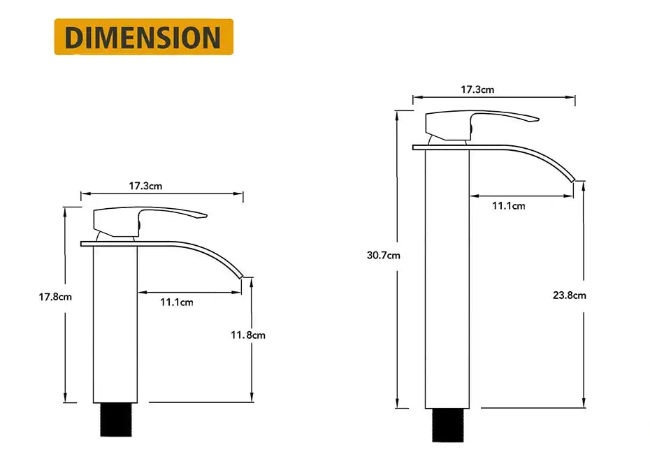 Modern brushed stainless steel waterfall basin faucet bathroom tap