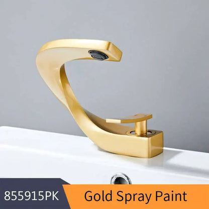 Modern brushed stainless steel waterfall basin faucet bathroom tap