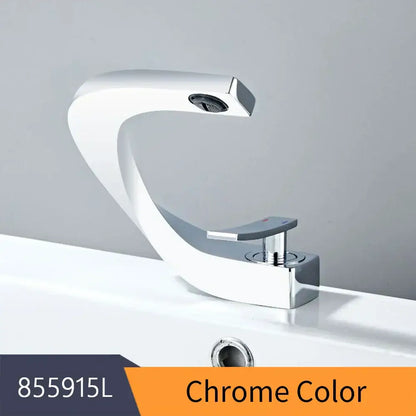 Modern brushed stainless steel waterfall basin faucet bathroom tap
