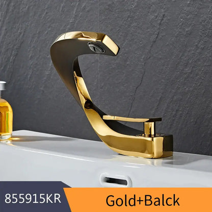 Modern brushed stainless steel waterfall basin faucet bathroom tap