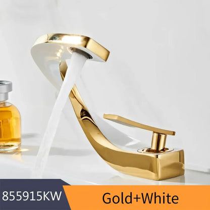 Modern brushed stainless steel waterfall basin faucet bathroom tap