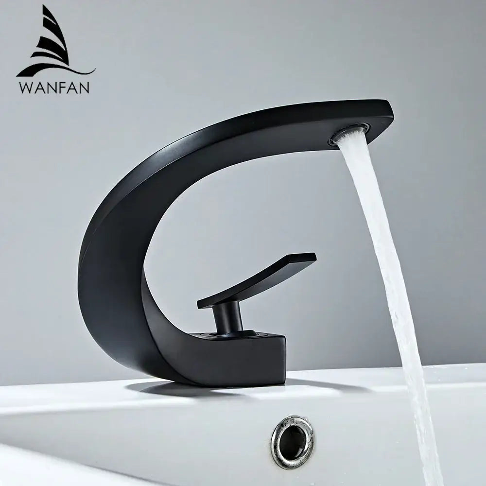 Modern brushed stainless steel waterfall basin faucet bathroom tap