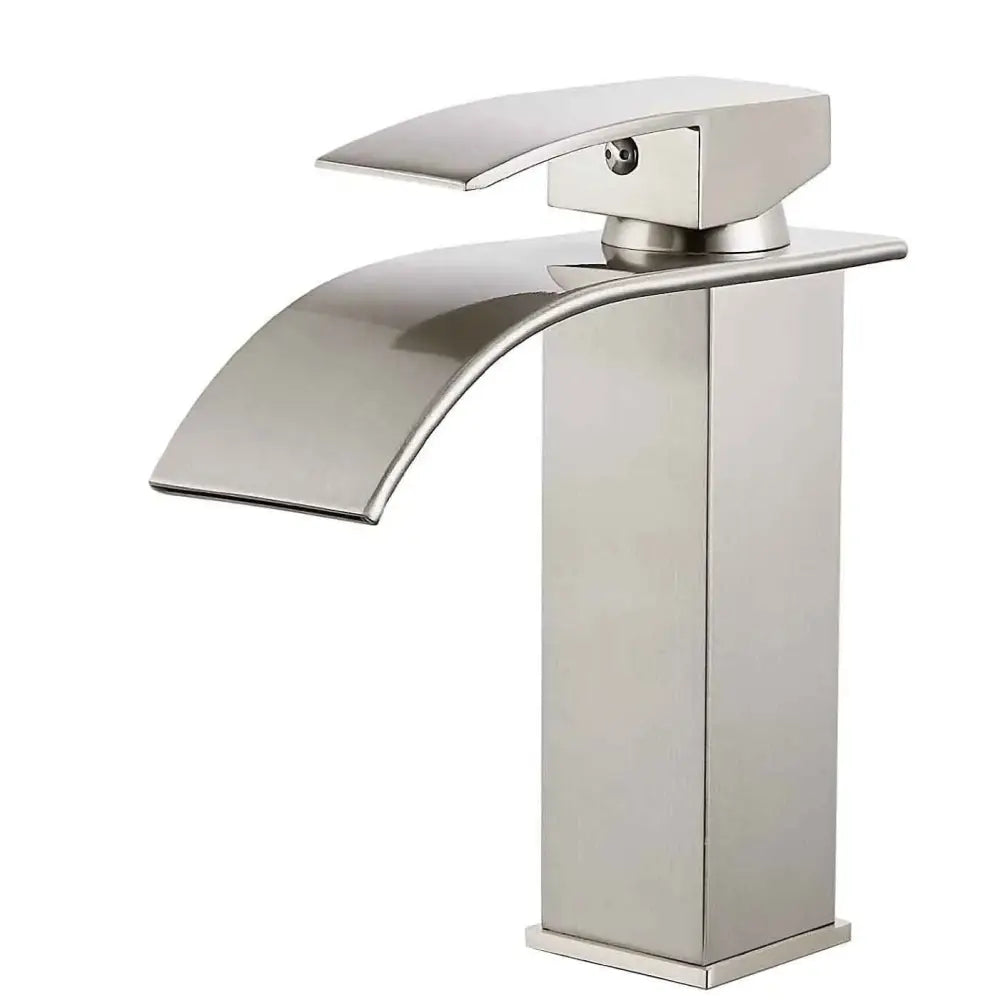 Modern brushed stainless steel waterfall basin faucet bathroom tap