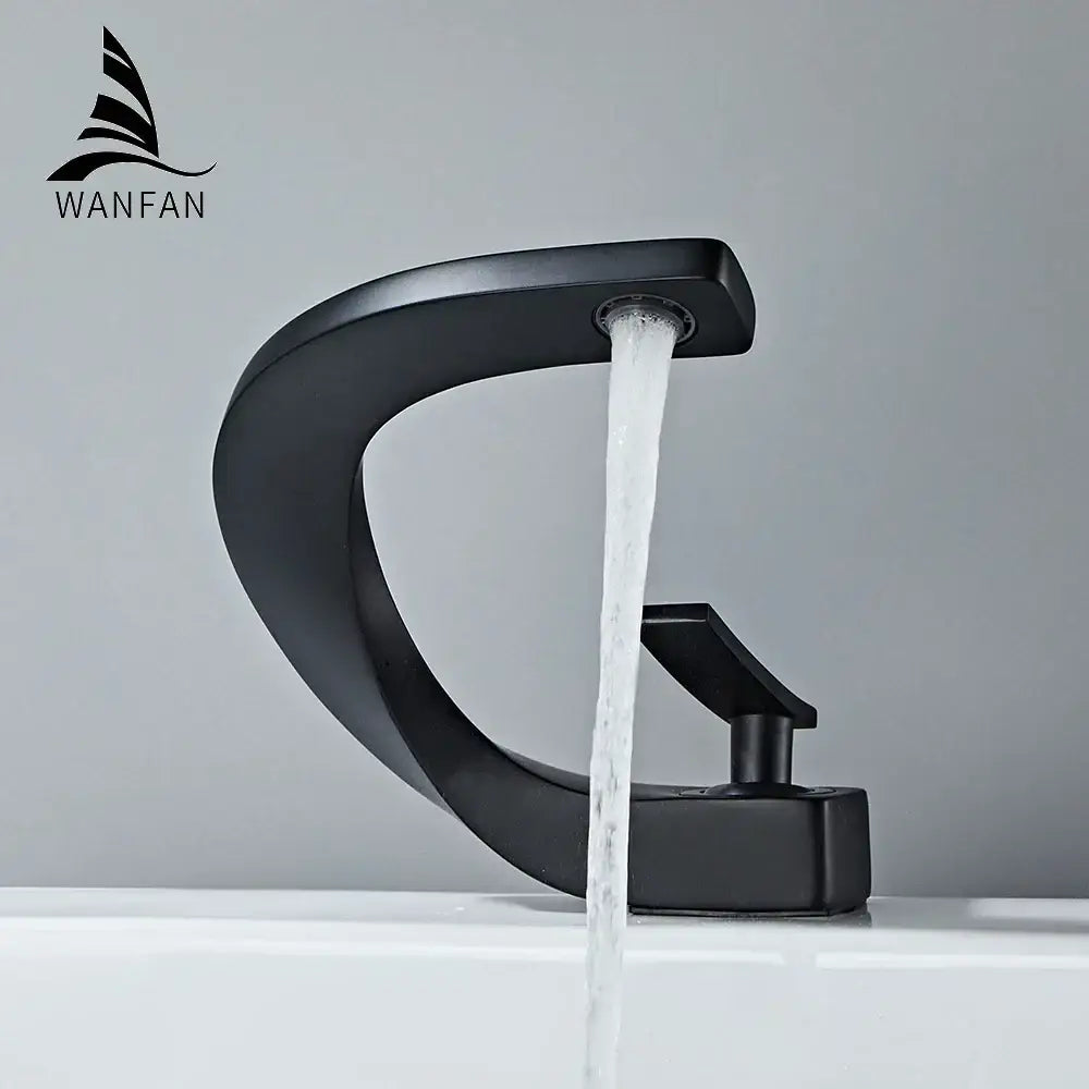 Modern brushed stainless steel waterfall basin faucet bathroom tap