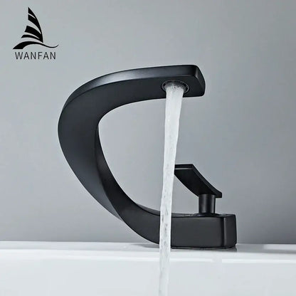 Modern brushed stainless steel waterfall basin faucet bathroom tap