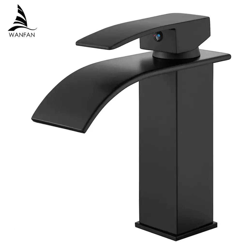 Modern brushed stainless steel waterfall basin faucet bathroom tap
