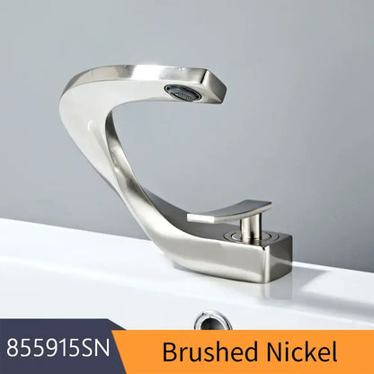 Modern brushed stainless steel waterfall basin faucet bathroom tap
