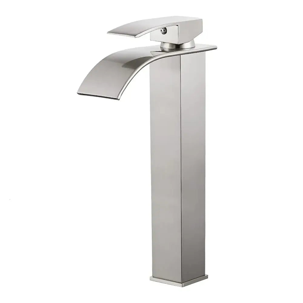 Modern brushed stainless steel waterfall basin faucet bathroom tap