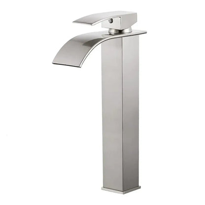 Modern brushed stainless steel waterfall basin faucet bathroom tap