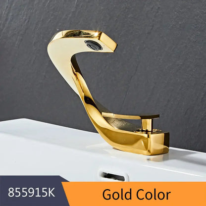 Modern brushed stainless steel waterfall basin faucet bathroom tap