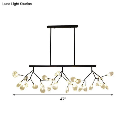 DecorBites™ Modern Bubble Chandelier with Clear Glass, 27 Heads, Black/Gold - Dining Room Hanging Light Kit