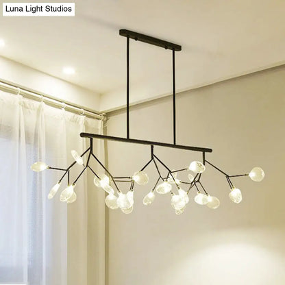 DecorBites™ Modern Bubble Chandelier with Clear Glass, 27 Heads, Black/Gold - Dining Room Hanging Light Kit