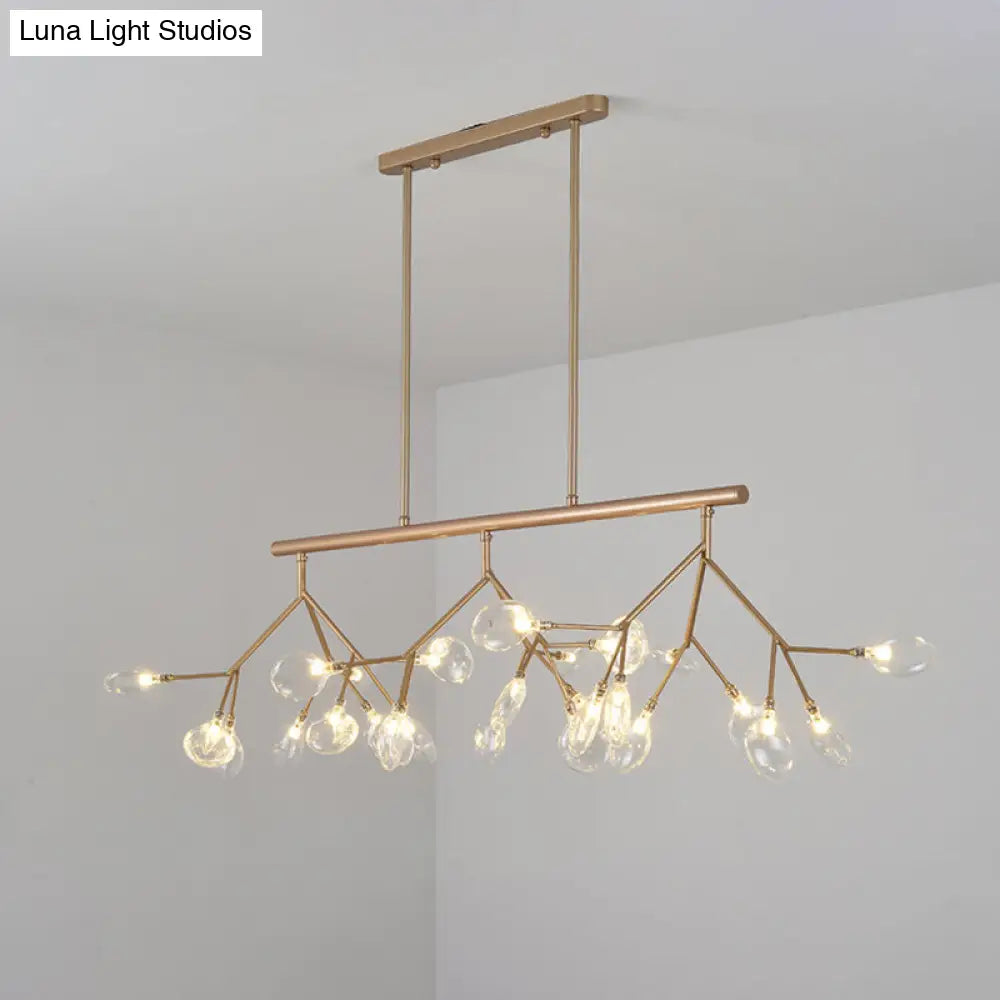DecorBites™ Modern Bubble Chandelier with Clear Glass, 27 Heads, Black/Gold - Dining Room Hanging Light Kit