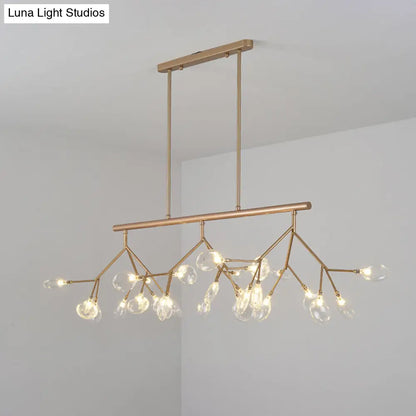 DecorBites™ Modern Bubble Chandelier with Clear Glass, 27 Heads, Black/Gold - Dining Room Hanging Light Kit