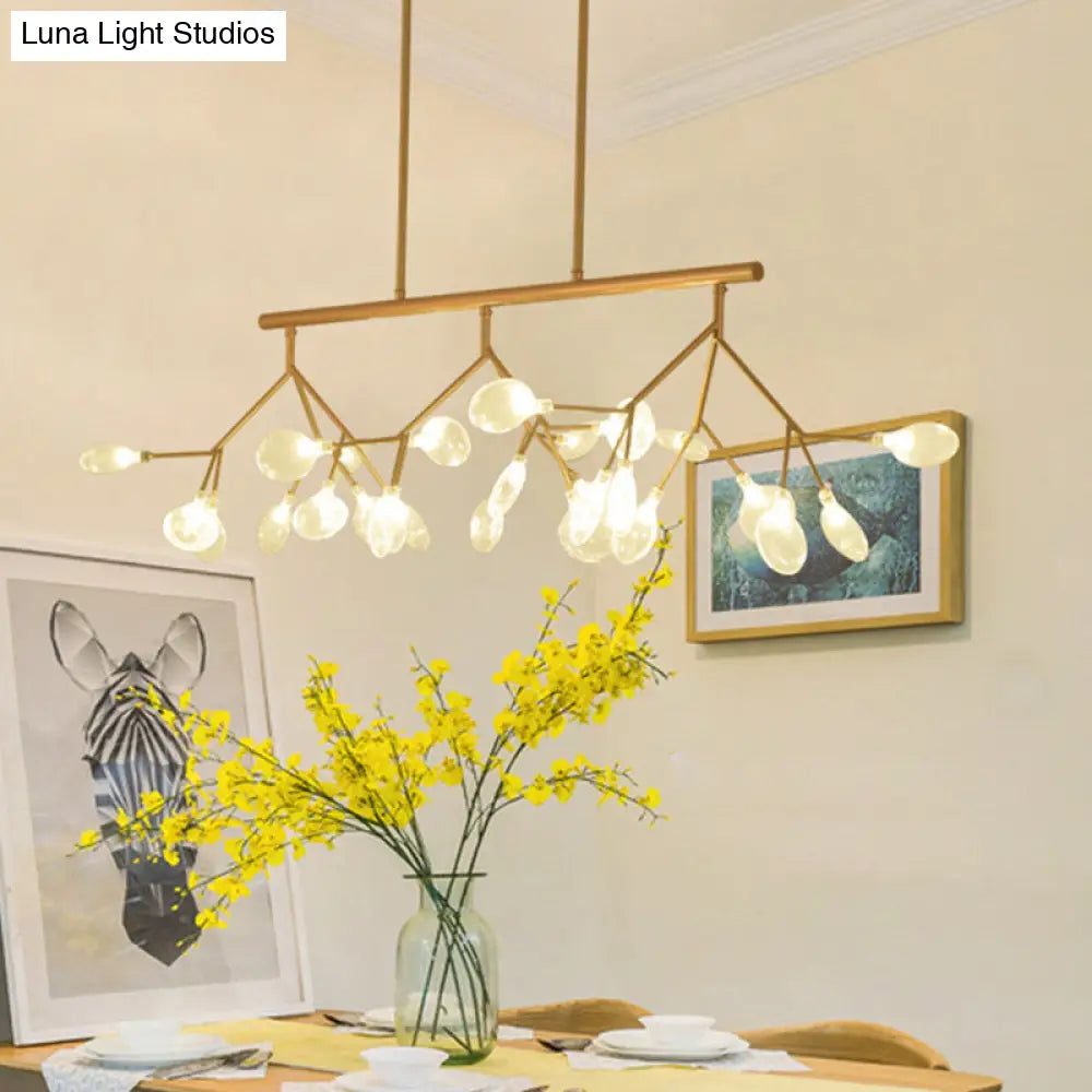 DecorBites™ Modern Bubble Chandelier with Clear Glass, 27 Heads, Black/Gold - Dining Room Hanging Light Kit