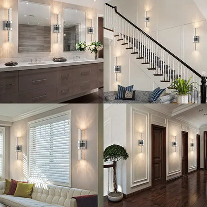 Modern bubble crystal led wall sconces for bathroom mirrors