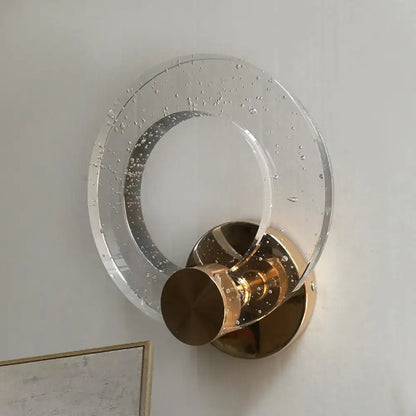 Modern bubble glass brass wall lamp bedroom 220v-240v light