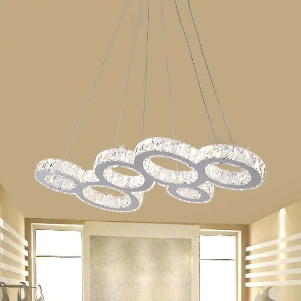 DecorBites™ Modern Bubble LED Pendant Lighting – Stainless Steel Crystal Hanging Light over Island