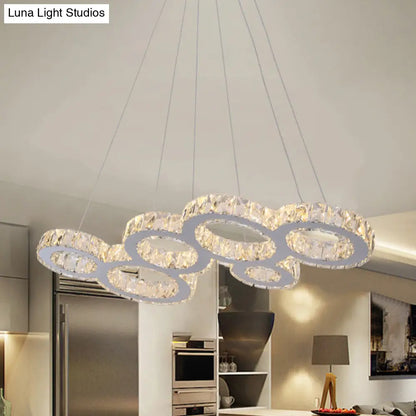 DecorBites™ Modern Bubble LED Pendant Lighting – Stainless Steel Crystal Hanging Light over Island