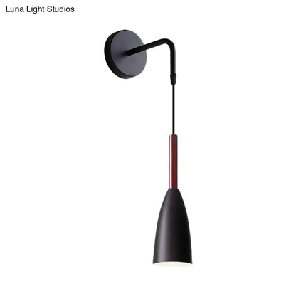 DecorBites™ Modern Bullet Wall Mount Sconce Lamp in Black/White/Grey for Bedside - Single Bulb Fixture