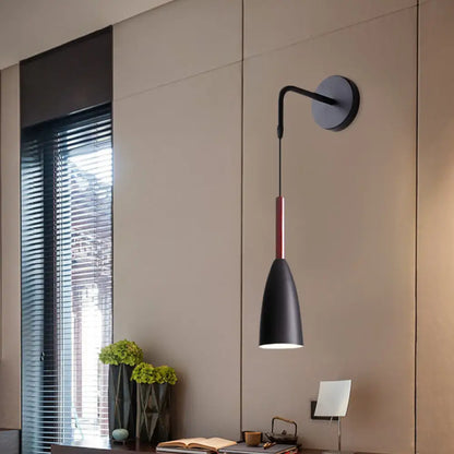 DecorBites™ Modern Bullet Wall Mount Sconce Lamp in Black/White/Grey for Bedside - Single Bulb Fixture