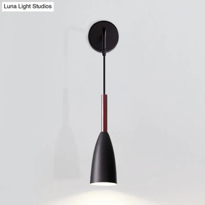 DecorBites™ Modern Bullet Wall Mount Sconce Lamp in Black/White/Grey for Bedside - Single Bulb Fixture