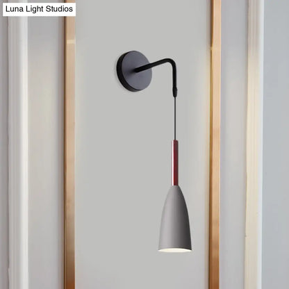 DecorBites™ Modern Bullet Wall Mount Sconce Lamp in Black/White/Grey for Bedside - Single Bulb Fixture