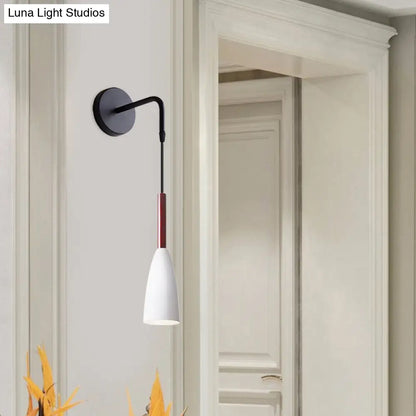 DecorBites™ Modern Bullet Wall Mount Sconce Lamp in Black/White/Grey for Bedside - Single Bulb Fixture