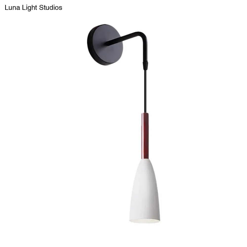 DecorBites™ Modern Bullet Wall Mount Sconce Lamp in Black/White/Grey for Bedside - Single Bulb Fixture
