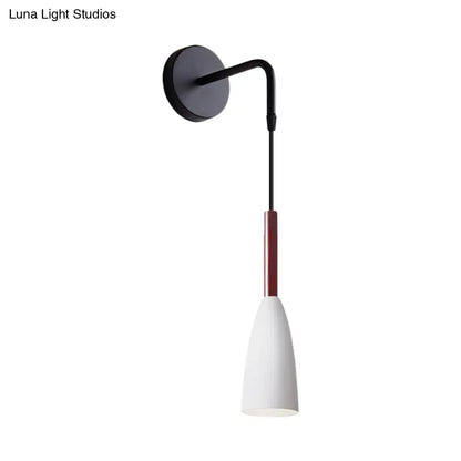 DecorBites™ Modern Bullet Wall Mount Sconce Lamp in Black/White/Grey for Bedside - Single Bulb Fixture