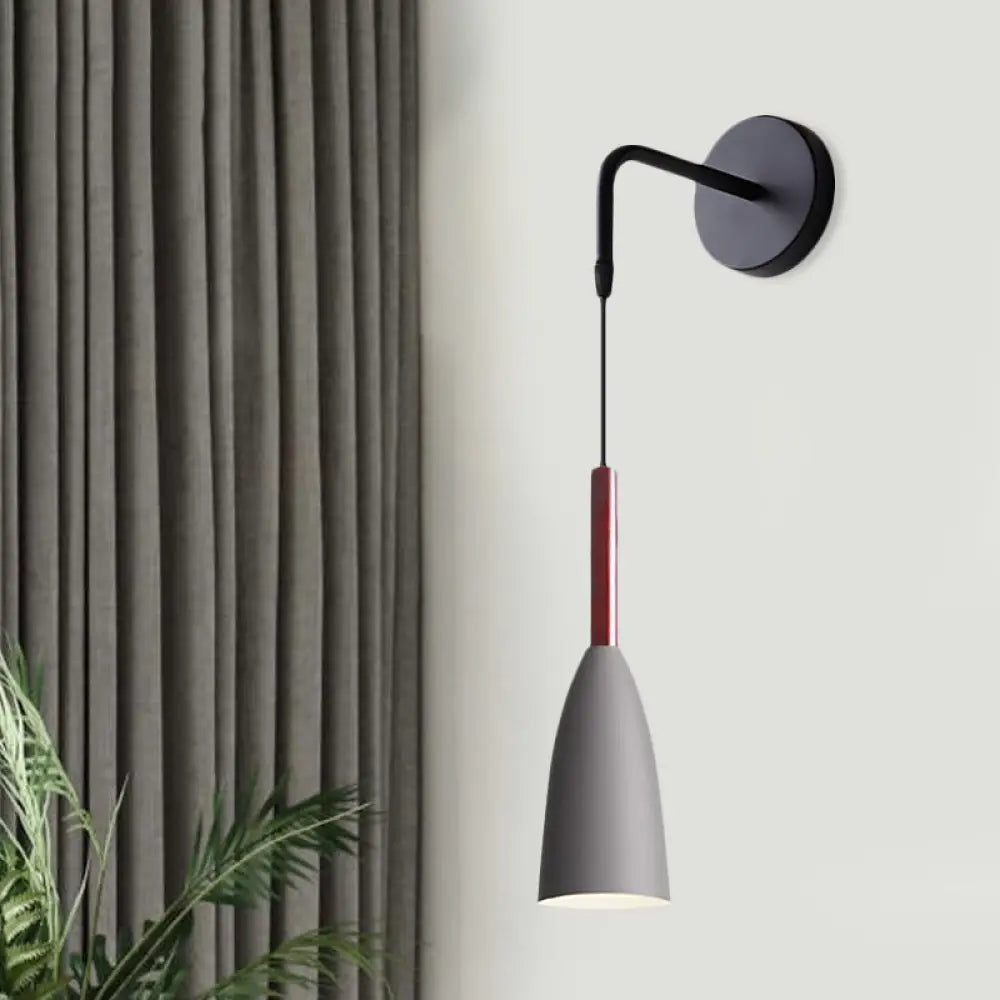 DecorBites™ Modern Bullet Wall Mount Sconce Lamp in Black/White/Grey for Bedside - Single Bulb Fixture
