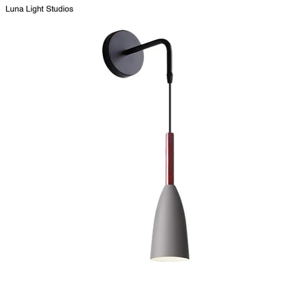 DecorBites™ Modern Bullet Wall Mount Sconce Lamp in Black/White/Grey for Bedside - Single Bulb Fixture