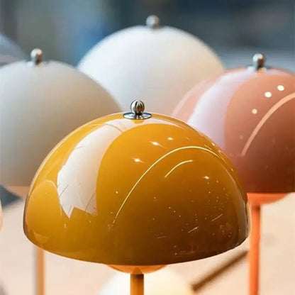 Modern burgundy iron mushroom shape macaron table lamp bedroom light