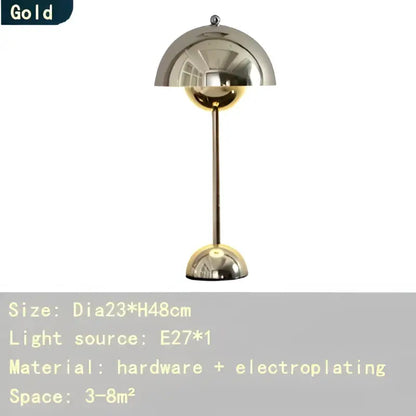 Modern burgundy iron mushroom shape macaron table lamp bedroom light