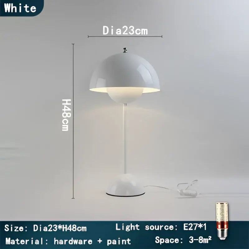 Modern burgundy iron mushroom shape macaron table lamp bedroom light