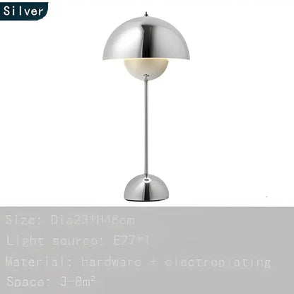 Modern burgundy iron mushroom shape macaron table lamp bedroom light