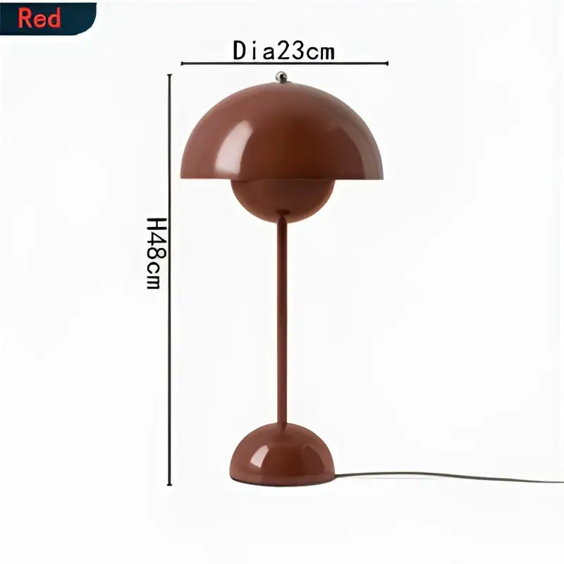 Modern burgundy iron mushroom shape macaron table lamp bedroom light