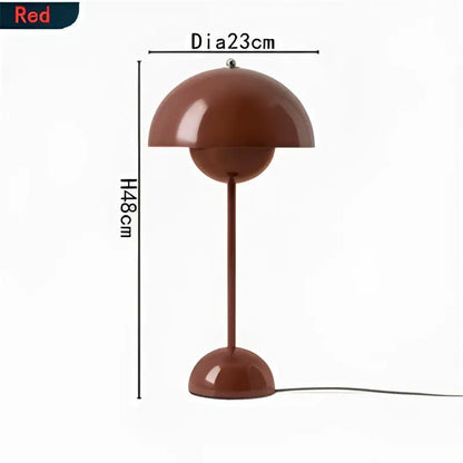 Modern burgundy iron mushroom shape macaron table lamp bedroom light