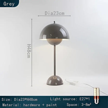 Modern burgundy iron mushroom shape macaron table lamp bedroom light