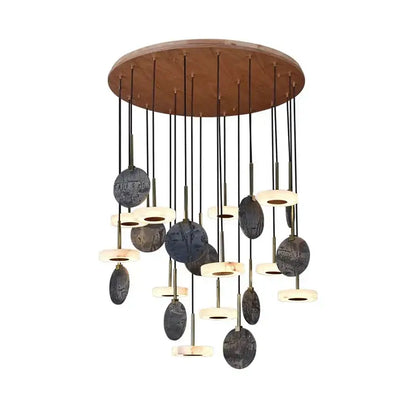 Modern burlywood marble led ceiling chandelier for living room