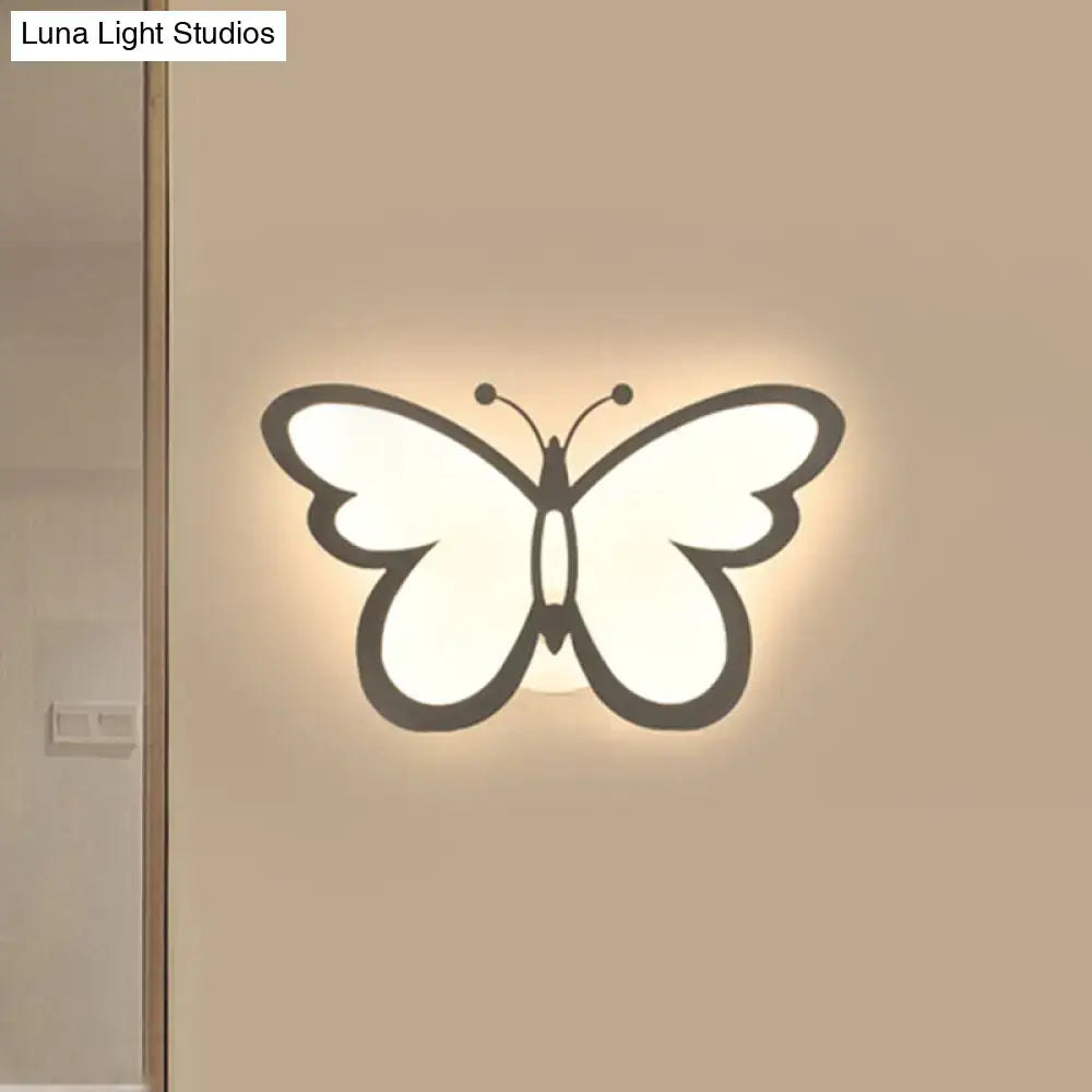 Modern butterfly led wall lamp bedroom acrylic sconce