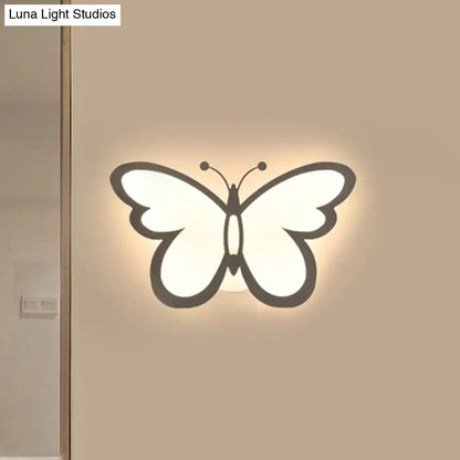 Modern butterfly led wall lamp bedroom acrylic sconce