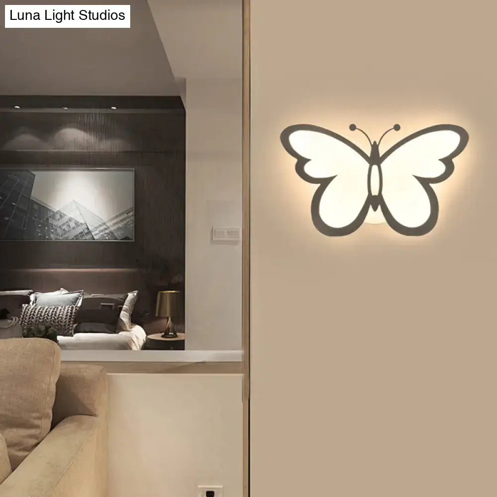 Modern butterfly led wall lamp bedroom acrylic sconce