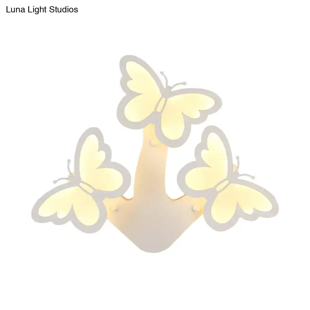 Modern butterfly led wall lamp bedroom acrylic sconce